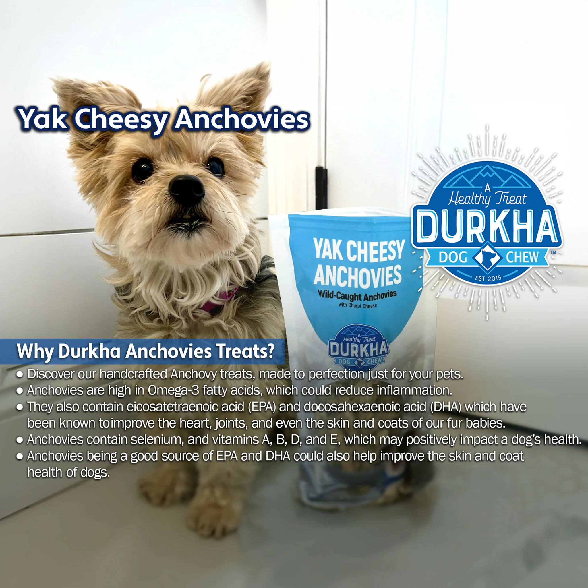 Durkha Pet Products Yak Cheesy Anchovies Dog 3.2 oz - Image 4