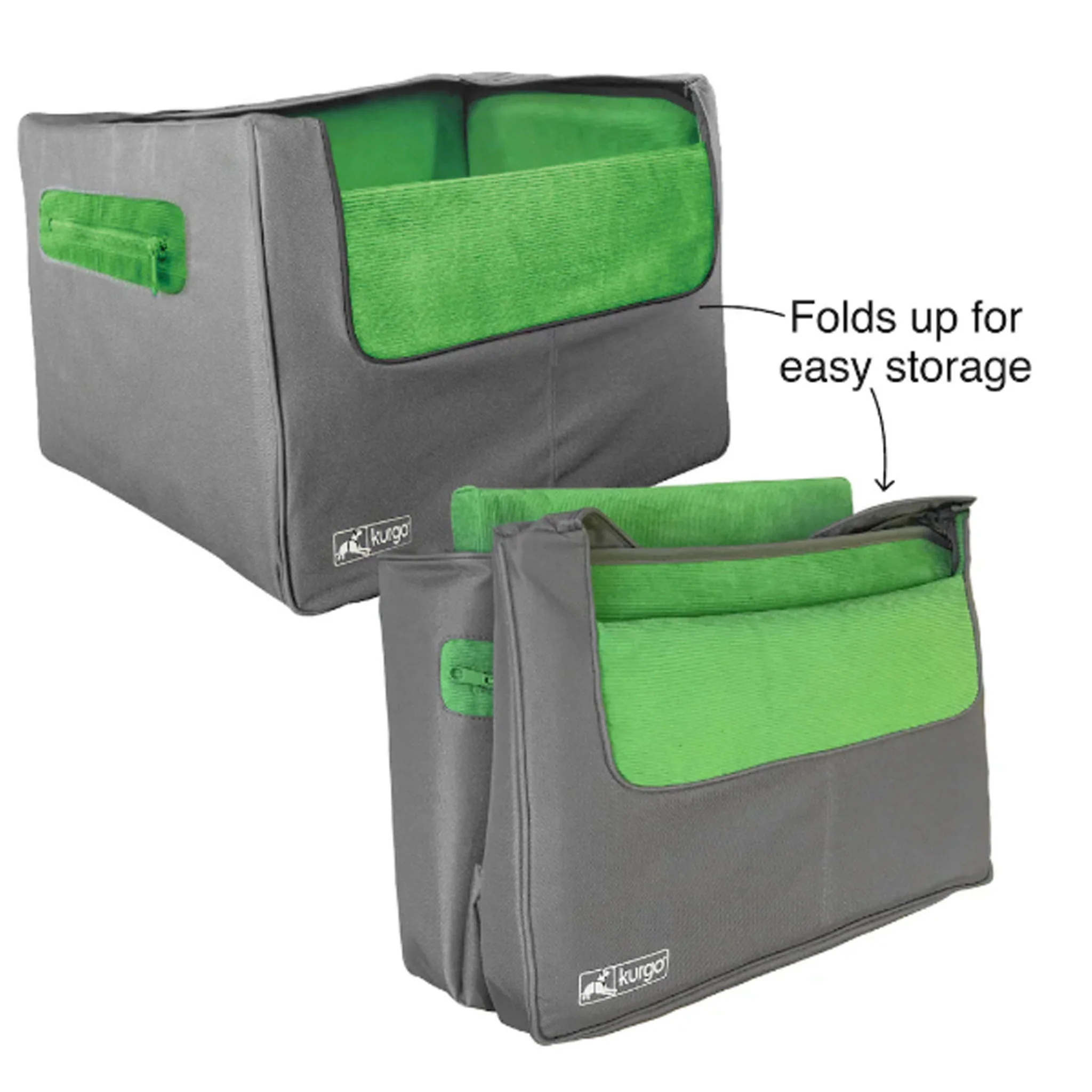 Kurgo Skybox Rear Booster Seat Grey & Green Dog Travel - Image 3