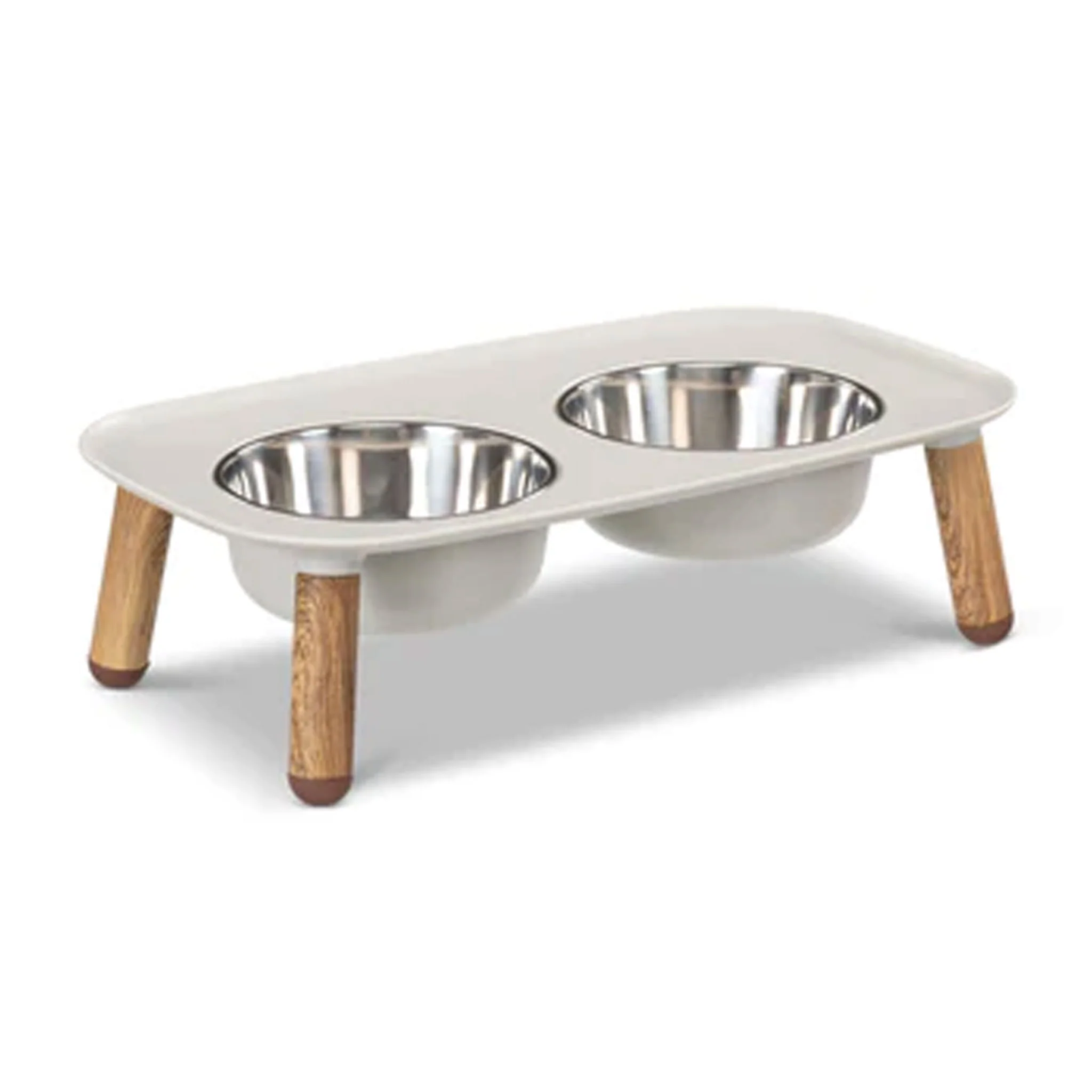 Messy Mutts Elevated Feeder Grey/Wood Dog Bowls - Image 5
