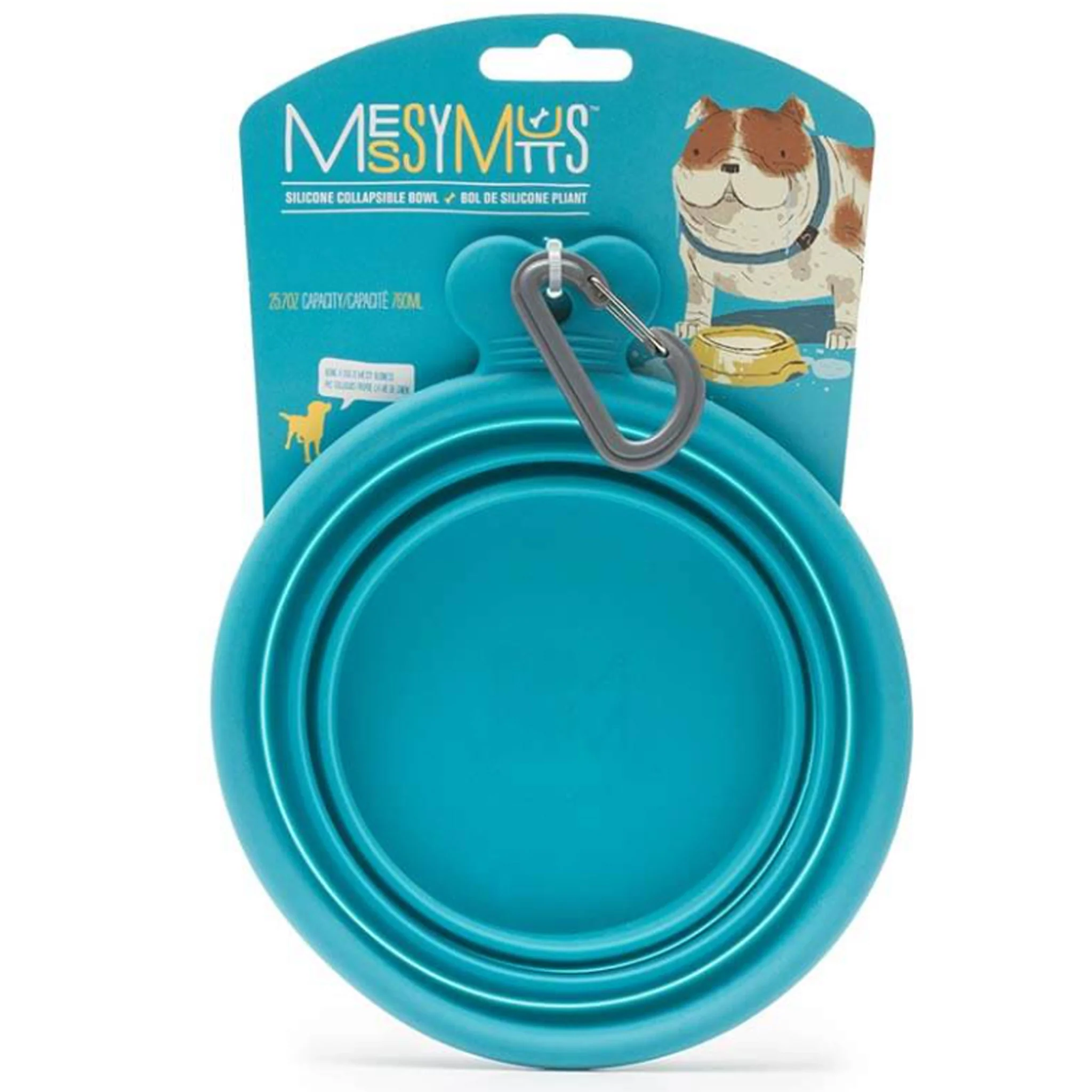 Messy Mutts Silicone Collapsible Bowl - Blue - Image 3