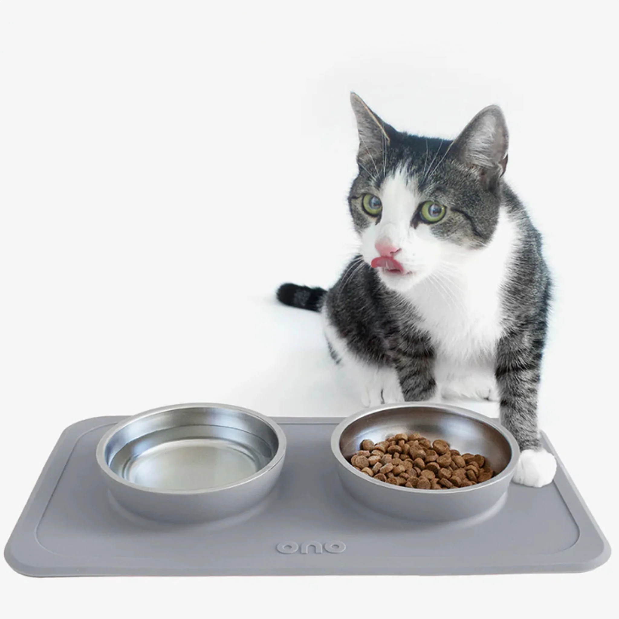 Ono Good Bowl Double Charcoal Dog Bowls - Image 4