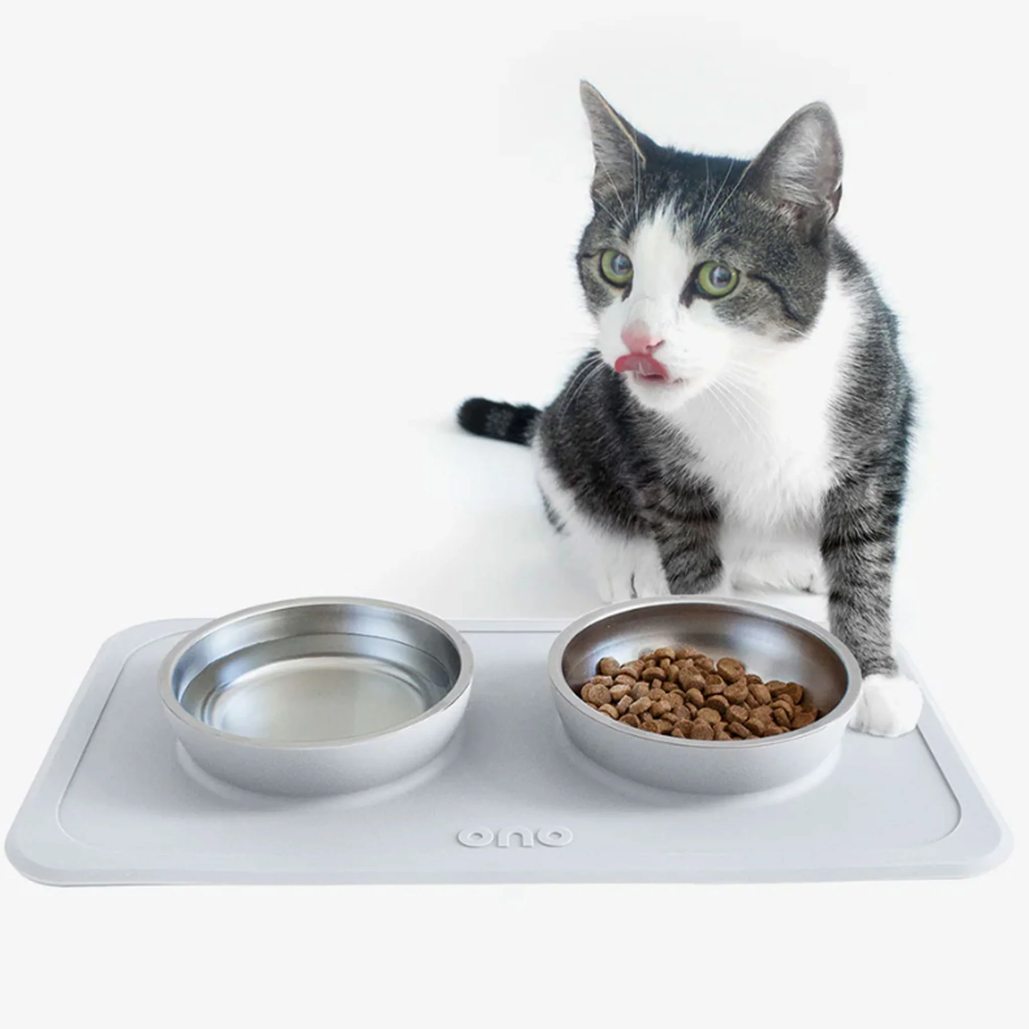 Ono Good Bowl Double Cool Grey Dog Bowls - Image 3