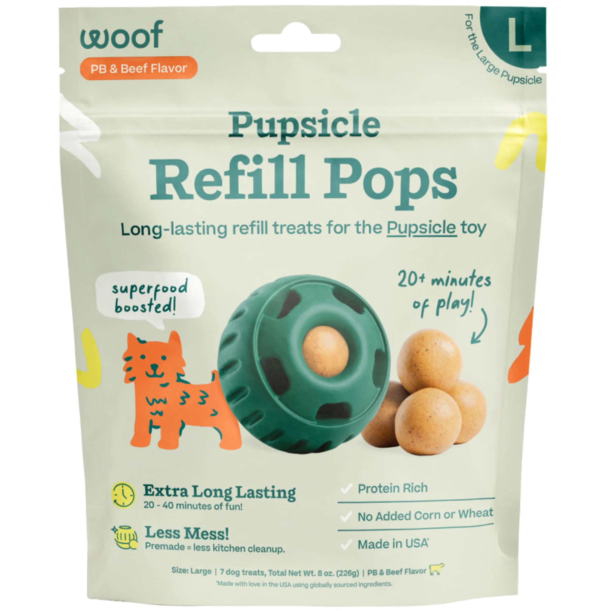 Woof Pupsicle Refill Pops - Beef & Peanut Butter - Image 3