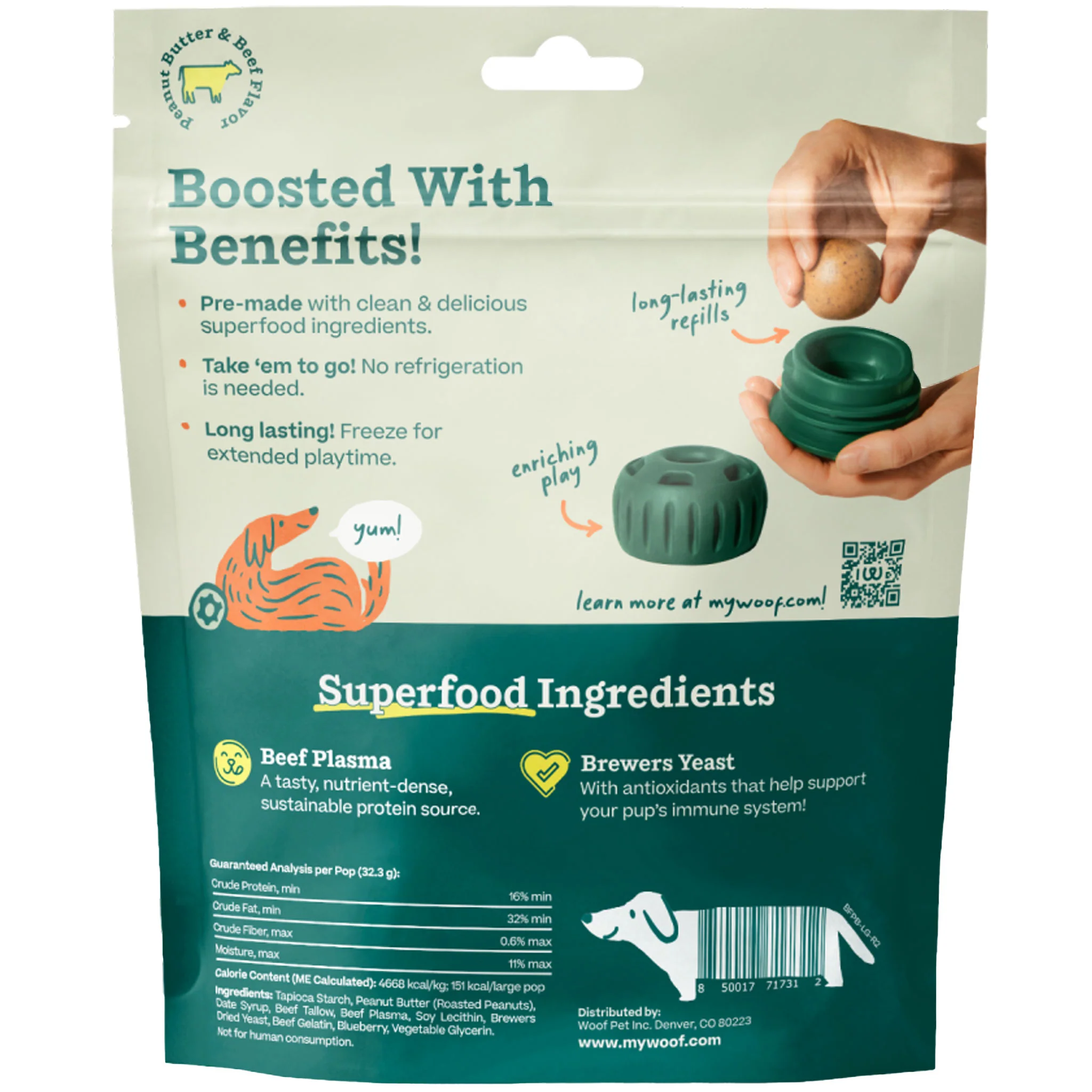 Woof Pupsicle Refill Pops - Beef & Peanut Butter - Image 4