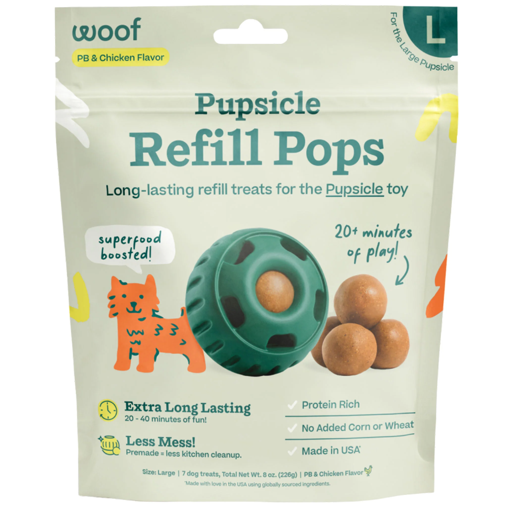 Woof Pupsicle Refill Pops - Chicken & Peanut Butter - Image 3